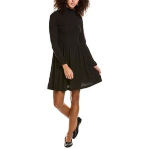 NATION LTD Dress Size Large Black Pima Cotton Long Sleeve‎ Classic Minimalist